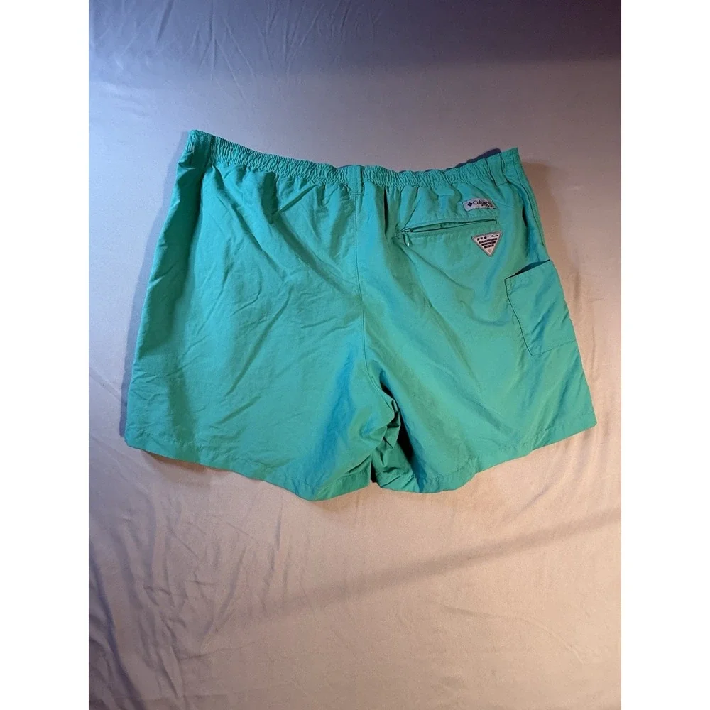 Columbia Men's PFG Teal Water/Swim Shorts Pockets Drawstring Size XL